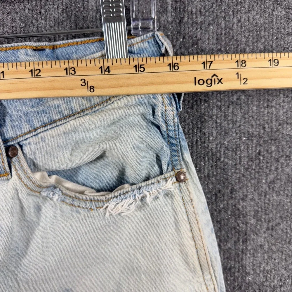 Levis 537 Jeans Mens 32x30 Western Bootcut Distressed Frayed Hem Light Rip Wash